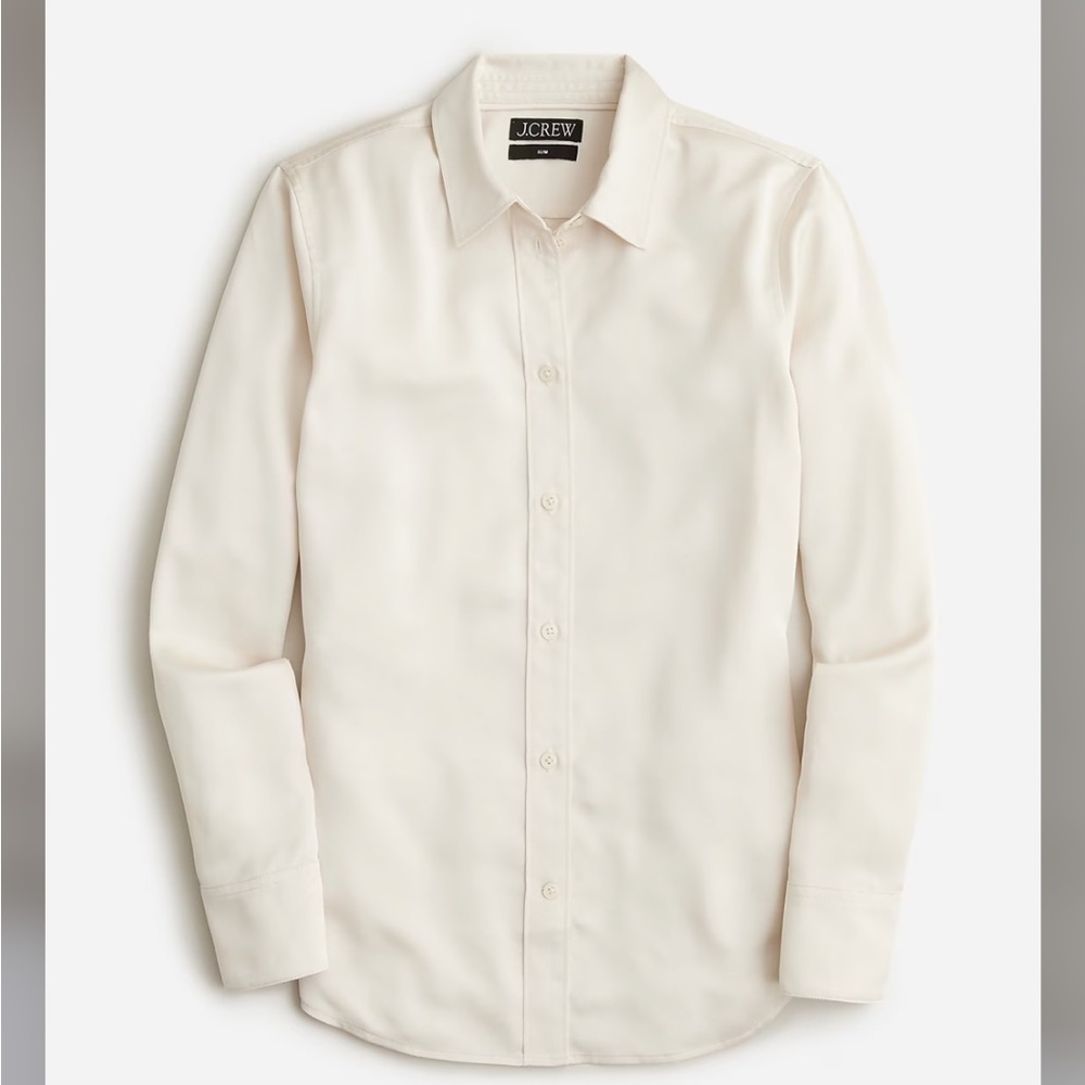 J crew Slim-fit drapey shirt in luster crepe